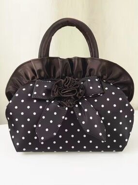 Polka Dot Bow Handbag Black White Retro Cute Statement Purse